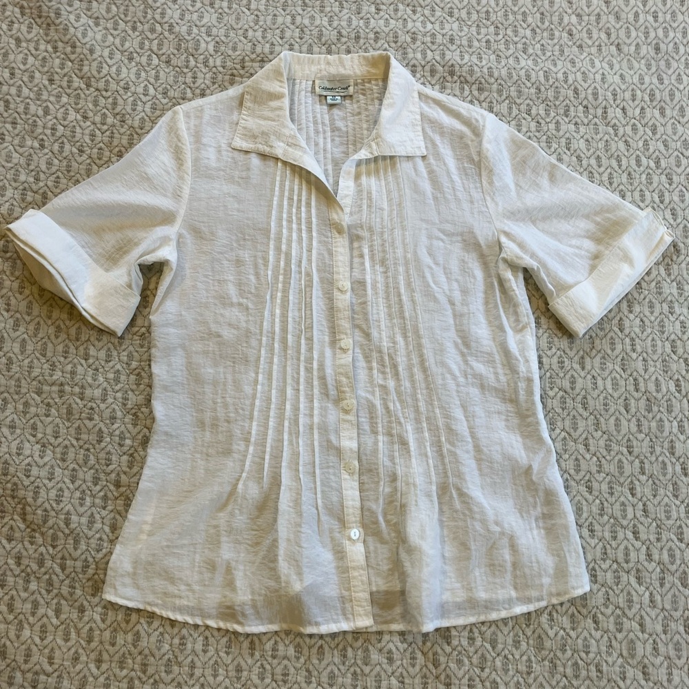 White Pintuck Blouse